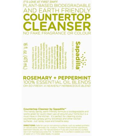 Sapadilla Rosemary + Peppermint Variety Pack - 16 oz Hand Soap, Dish Soap, Countertop Cleanser - Buy Online on SooperMarket.com