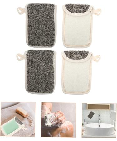 Baluue 4pcs Black Linen Soap Bag Bar Soap Bag Shower Foaming Bag Portable Soap Pouch Bar Soap Pouch Flax - Buy Online on SooperMarket.com