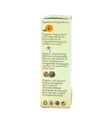 FLORA Organic Calendula & Chamomile Infused Sweet Almond Oil - 100% Pure Moisturizer for Dry Skin | Made in Canada | 1.7fl oz - Buy Online on SooperMarket.com
