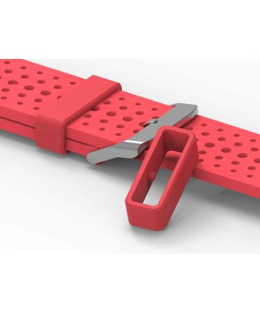 Garmin Forerunner 935/945 Fastener Rings - 6 Black+Red Silicone Security Loops for Replacement Band - Buy Online on SooperMarket.com