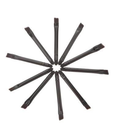 Gogogmee 10 Pcs Eye Shadow Brush Cosmetic Makeup Applicator Lip Applicator Brow Brush Stainless Steel Black