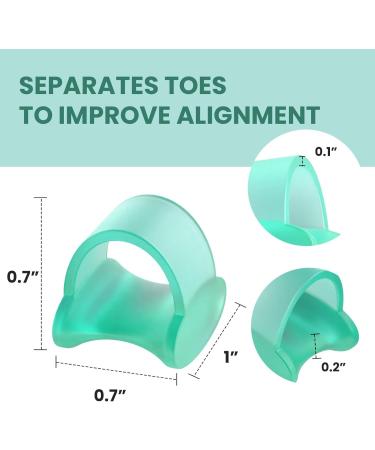 Buy Welnove Gel Toe Spreader - 12-Pack Small Toe Cushions & Sleeves for Friction Relief (Green) | International Shipping Available - Buy Online on SooperMarket.com