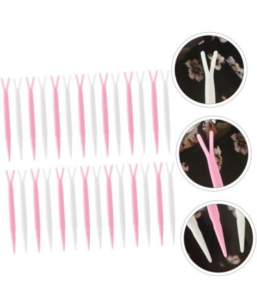 PLAFOPE 100pcs Plastic Forks for Clip Woman Stick Rods Accessories Fork Cosmetic Wear Y-shaped Supplies - Buy Online on SooperMarket.com