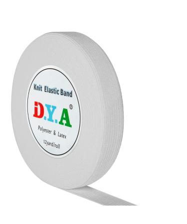 DYA Elastic Bands for Sewing 0.6 Inch x 12 Yards Knit Elastic Spool High Elasticity (1 Roll White  0.6 Inch)  0.6 Inch x12 Yard x 1