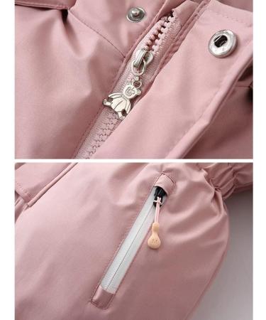 Kids Waterproof Snowsuit Romper | Boys' Fleece Coat | Girls' Ski Jacket | Windproof Outwear - Pink, 3-4 Years - Buy Online on SooperMarket.com