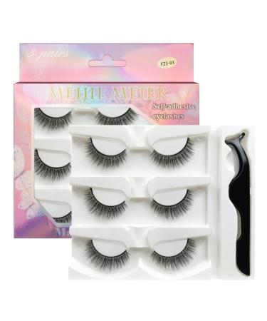 Cacacook self-adhesive eyelashes without glue reusable self-adhesive 3D false eyelashes natural fluffy false eyelashes thick long eyelashes soft waterproof make-up eyelashes