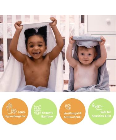 JM Organic Bamboo Hooded Baby Towel - Hypoallergenic & Absorbent - Perfect Baby Gift Set - Buy Online on SooperMarket.com