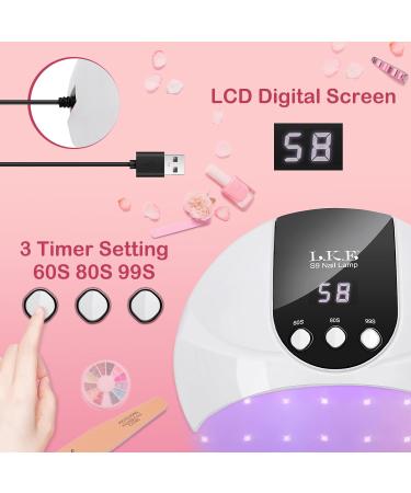 UV Nail Lamp Nail Dryer 54W UV Lamps for Gel Nails Nail UV Lamp Led Nail Lamp with 3 Timer Auto Sensor LCD Screen USB Plug Gel Nail Curing Lamp Led Gel Nail Lamp Nail Dryer White - Buy Online on SooperMarket.com