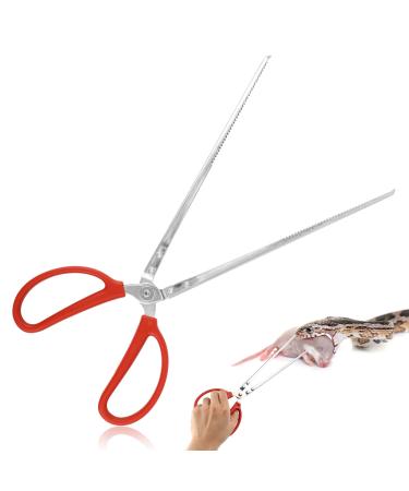 lasuroa Reptile Feeding Tongs 14.5in Snake Feeding Tongs Anti-Slip Corn Ball Python Accessories for Terrarium Extra Long Tweezers for Snake Tortoise Lizard Frog Spider