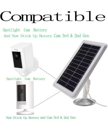 3 Pack Solar Panel Charger for Ring Camera - White | Compatible with Spotlight Cam & Stick Up Cam - Buy Online on SooperMarket.com