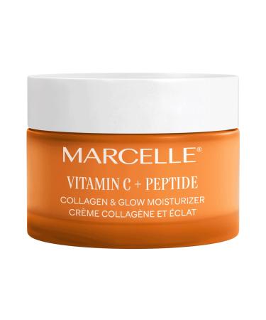 Marcelle Vitamin C + Peptide Collagen & Glow Moisturizer Day & Night Cream Brightening & Smoothing Vegan Cruelty-Free Hypoallergenic Non-Comedogenic Paraben-Free Fragrance-Free 50 mL