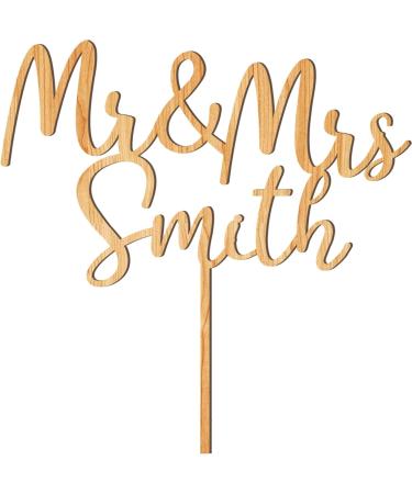 Wedding Cake Toppers Engagement Gifts Mr & Mrs Cake Topper Personalised Gifts for Couple Party Decorations Wooden Cake Topper Custom Gifts 2 Designs with Any Name(Design1) - Buy Online on SooperMarket.com