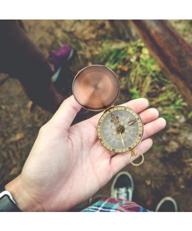 Vintage Pocket Watch Compass | Antique Brass Hinged Lid | Portable Outdoor Navigation for Backpacking Camping & Hiking - Buy Online on SooperMarket.com