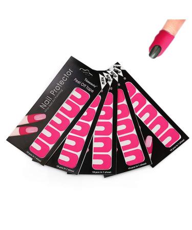 Reusable Easy Nail Polish/Nail Guards Protectors Gel Nail Tips Anti Spill Holder Clip Cap Cuticle Guard Skin Barrier Manicure Tool for Women(Pink 10 Pack)
