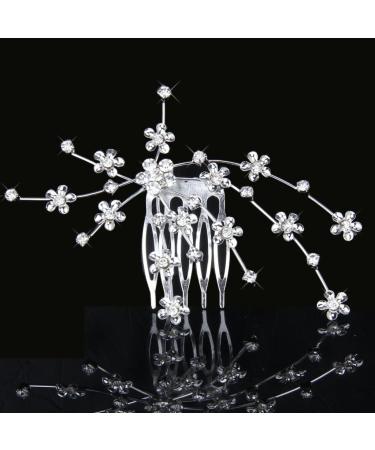 Xptieeck Flower Comb Bridesmaid Crystal Rhinestone Style Wedding - Buy Online on SooperMarket.com