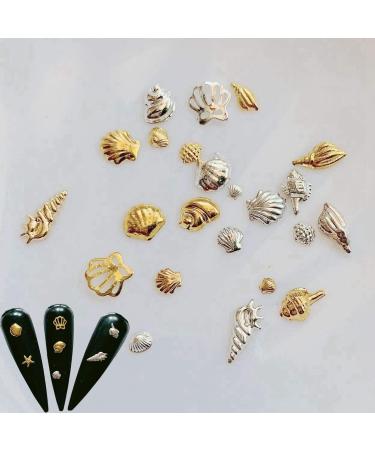 NAIL ANGEL 500pcs/bag Nail Art Randomly Mixed Metal Stud Sea Series Shell Starfish shape Deco 10007