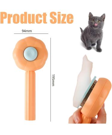 BNFGD 1Pcs Pet Hair Cleaner Brush Cute Cat Brush Dog Brush Pet Combing Brush Pet Combing Brush with Hair Removal Button Artifact for Stroking Cats and Dogs Pet Hair Cleaner Brush(Orange) - Buy Online on SooperMarket.com