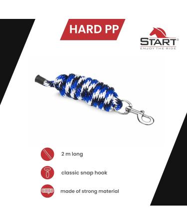 Buy Connection Trick for Horses & Ponies - 2m Start Hard PP Rope with Classic Carabiner Hook in Royal Blue Marine & White - Durable & Safe for Efficient Handling - Buy Online on SooperMarket.com