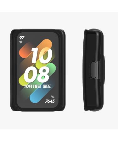 kwmobile Huawei Band 7/Band 6/Honor Band 6 Cover (Set of 2) - Tempered Glass with Plastic Frame - Black/Transparent - Buy Online on SooperMarket.com