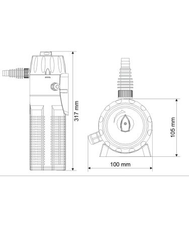 SunSun CUP-609 Aquarium Internal Filter 2000 l/h - 6W Pump & 9W UVC Clarifier with Filter Sponge | Buy Internationally - Buy Online on SooperMarket.com