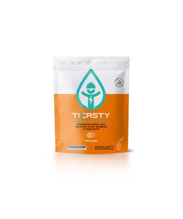 Thersty Electrolyte Powder ZERO Sugar Electrolyte Packets Designed for Rapid Hydration. All Natural Ingredients and Trusted by the World s most Demanding Insustries 40 Servings - Orange