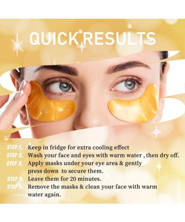 24k Gold Eye Mask - Collagen Under Eye Patches 24k Gold Eye Patches For Puffy Eyes And Dark Circles Effectively Improving Eye Bags Fine Lines And Wrinkles - 24k Gold Eye Masks Skincare(12Pair) - Buy Online on SooperMarket.com