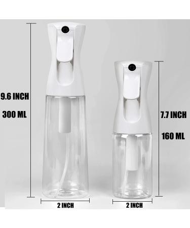 2 Pack Clear Hair Spray Bottles - Fine Mist Continuous Spray for Hairstyling, Cleaning, Plants, and Skin Care - 5.4oz and 10oz - Buy Online on SooperMarket.com