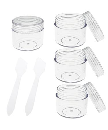 Small Plastic Containers with Lids 4PCS 20ml Wide Mouth Travel Pots for Toiletries Leakproof Sample Jars for Creams Lotion Cosmetics Glitter Nail Art Transparent