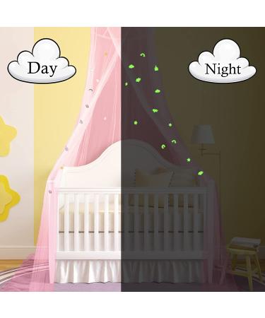 Glow in The Dark Unicorn Bed Canopy - Pink Fluorescent Mosquito Net for Girls Bedroom, Kids & Babies - Buy Online on SooperMarket.com