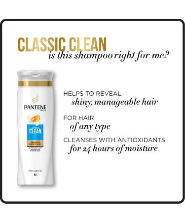 Pantene Pro-V Classic Clean Shampoo 12.6 Fl Oz - Pack of 2 | Gentle Cleansing Formula - Buy Online on SooperMarket.com