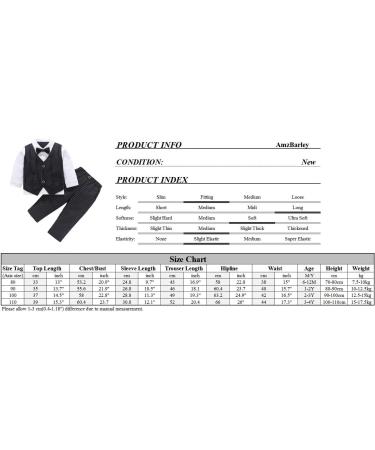 AmzBarley Baby Boys Gentlemans Outfit Suit | Kids Tuxedo Rompers | Black | 3-4 Years - Buy Online on SooperMarket.com
