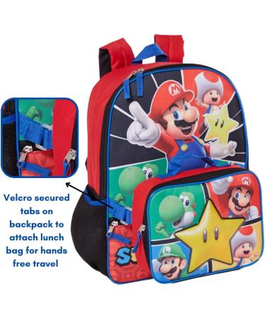 RALME Super Mario Backpack with Lunch Box Set - 16 inch for Boys & Girls | Value Bundle - Buy Online on SooperMarket.com