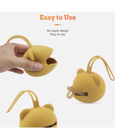 Airfish BPA-Free Silicone Pacifier Holder Case for Boys & Girls - Travel-Friendly Newborn Bear Design - Pack of 2 - Buy Online on SooperMarket.com