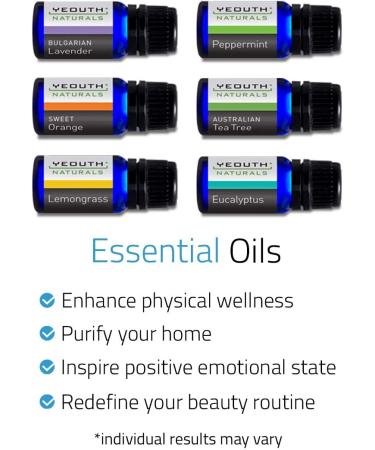 Yeouth Therapeutic Essential Oil Starter Pack - 6 x 10ml - Pure Aromatherapy - Buy Online on SooperMarket.com