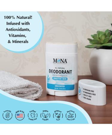 MONA BRANDS All Natural Deodorant For Women & Men | For Sensitive Skin | No Aluminum or Baking Soda | (UNSCENTED 1.76 Oz) - Buy Online on SooperMarket.com