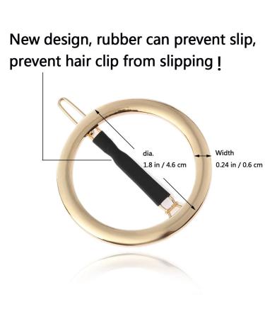GIYOMI Hollow Hoop Round Circle Hair Clip Set - Minimalist Metal Bobby Pins for Women and Girls - Ponytail Holder Hair Accessories in Gold & Silver - Buy Online on SooperMarket.com