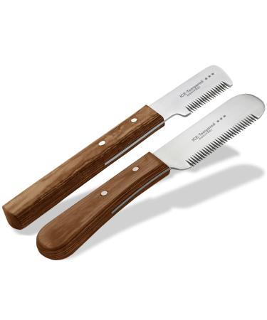 Trimmeters set for dogs and cats with fine and medium toothing 2-part fur care comb for dog fur underwool fur knife dog cups stainless steel knife brand quality for long hair and short hair