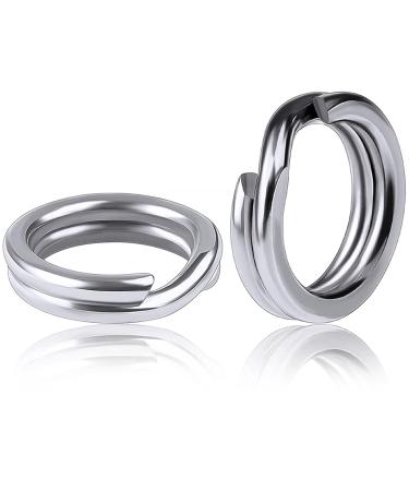 SEAOWL Split Rings,Stainless Steel Saltwater Fishing Split Ring,High Strength Heavy Duty Lure Ring Connector Jigging Trolling 7.5mm-120pcs