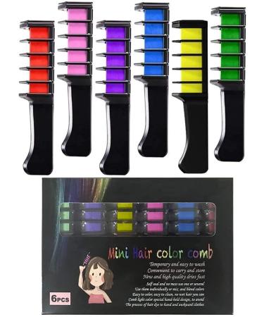 6 Colors Hair Chalk Combs for Girls Gifts Temporary Hair Color Chalk Comb Set Popular Chalks on Birthday Cosplay Halloween Party Washable Hair Chalk Pens for Girls Kids Adults - Buy Online on SooperMarket.com