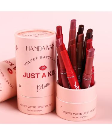 8 Colors Matte Lipstick Set - Long-lasting Moisturizing Lip Balm Makeup Kit for Women & Girls | International Shipping - Buy Online on SooperMarket.com