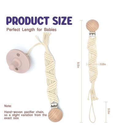 Braided Handmade Pacifier Clip Set - 3 Pack Neutral Baby Pacifier Holder Straps - Buy Online on SooperMarket.com