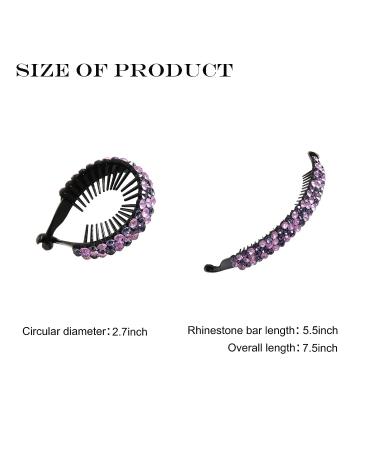 Ponytail Hair Clips - 4 Pcs Gradient Rhinestone Hair Styling Claws in White Purple Champagne Gold | Large Glittering Hair Pins Accessories for Women and Girls - Buy Online on SooperMarket.com