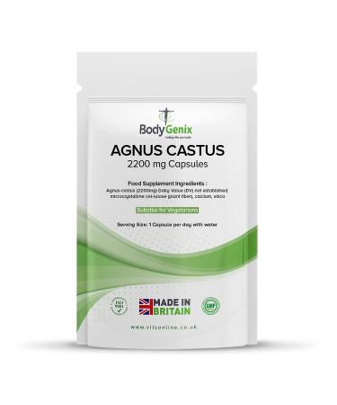 Bodygenix Vitex Agnus Castus Supplement | Reduces Menstrual Irritability Mood Swings Cramp | High Strength 2200mg Veg 240 Capsules