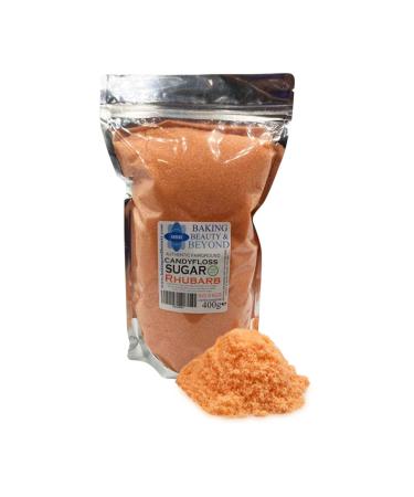 Baking Beauty and Beyond Premium Floss Sugar for Cotton Candy - Cotton Candy Flossing Sugar with Natural Ingredients Perfect for Every Occasion Bulk Floss Sugar 400g - Rhubarb Flavour