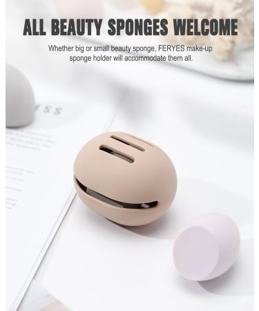 FERYES Silicone Makeup Sponge Holder - 2 PCS Travel Beauty Blender Case in Khaki & Black - Ideal for International Shipping - Buy Online on SooperMarket.com