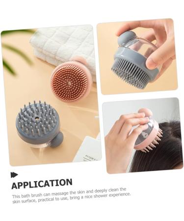 Beavorty 2pcs Massage Shampoo Brush - Silicone Scalp Scrubber & Body Exfoliator - Buy Online on SooperMarket.com