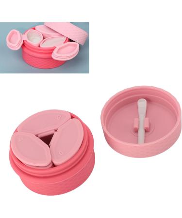 Silicone Cream Jars with Spoon Travel Silicone Makeup Container Refillable Empty Trinkets Pills Portable Proof for Outdoor Use (Pink) - Buy Online on SooperMarket.com