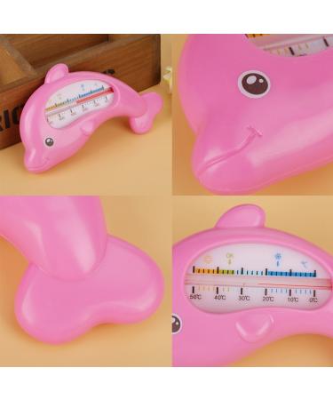 Cute Dolphin Bath Thermometer for Baby - Water Safety Measurement & Indoor Temperature (Rose Red Dolphin - Buy Online on SooperMarket.com