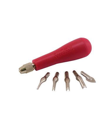 Speedball Linoleum Cutter Kit Assortment #1 - Linocut Carving Tools for Block Printing, Includes 5 Blades Red