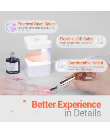 Modelones Mini LED Nail Lamp - Portable UV Gel Nail Dryer with Quick-Dry Technology - Travel-Friendly Cute Meow Design for Home DIY Manicures - Buy Online on SooperMarket.com